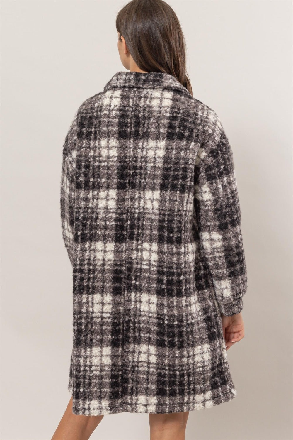 Polly Plaid Button Down Longline Shacket