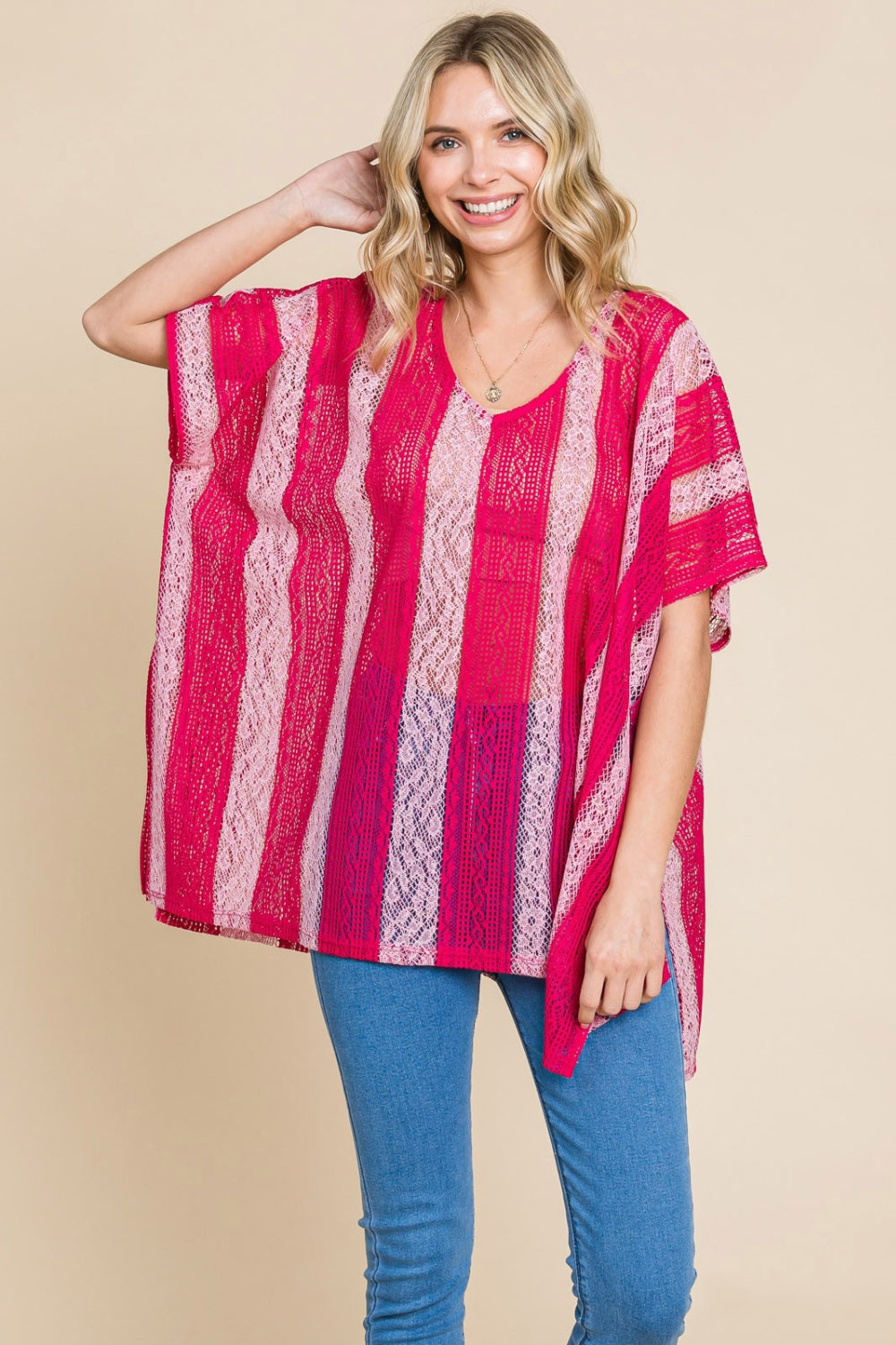 Beatriz V Neck Drop Shoulder Oversize Top