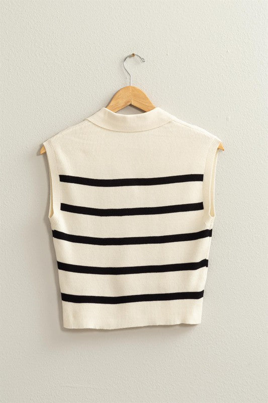 Ingrid Striped Polo Vest