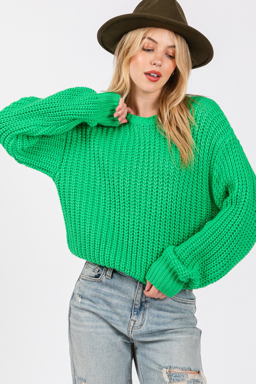 Sera Round Neck Drop Shoulder Sweater