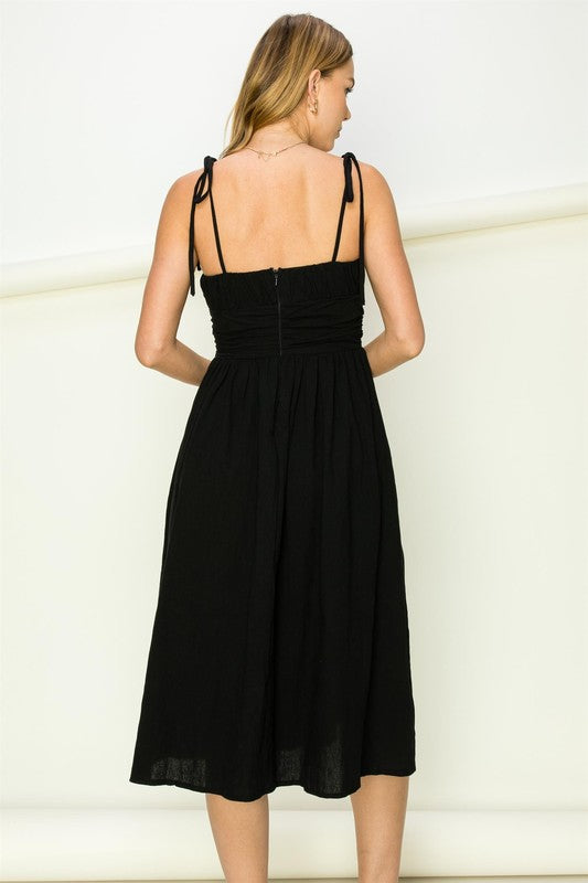 Billie Tie-Strap Midi Dress