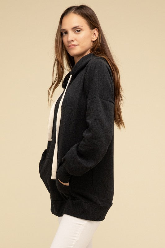 Oversized Hoodie Longline Sweatshirt