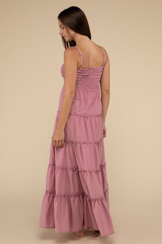 Keri Smocked Top Tiered Maxi Dress