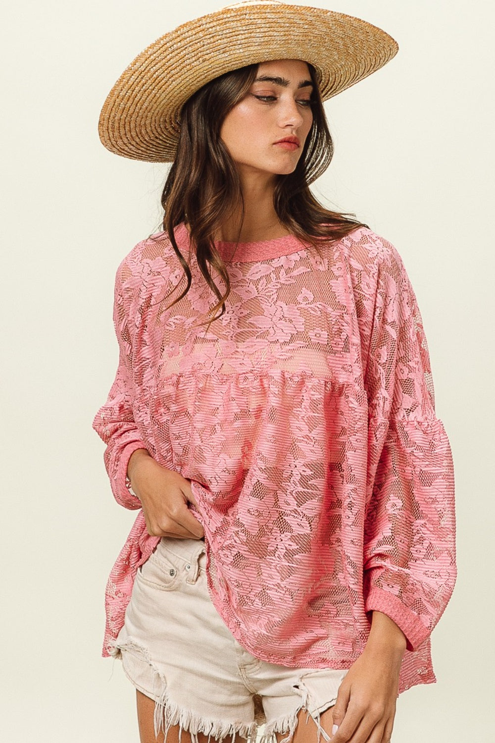 Felice Floral Lace Long Sleeve Top