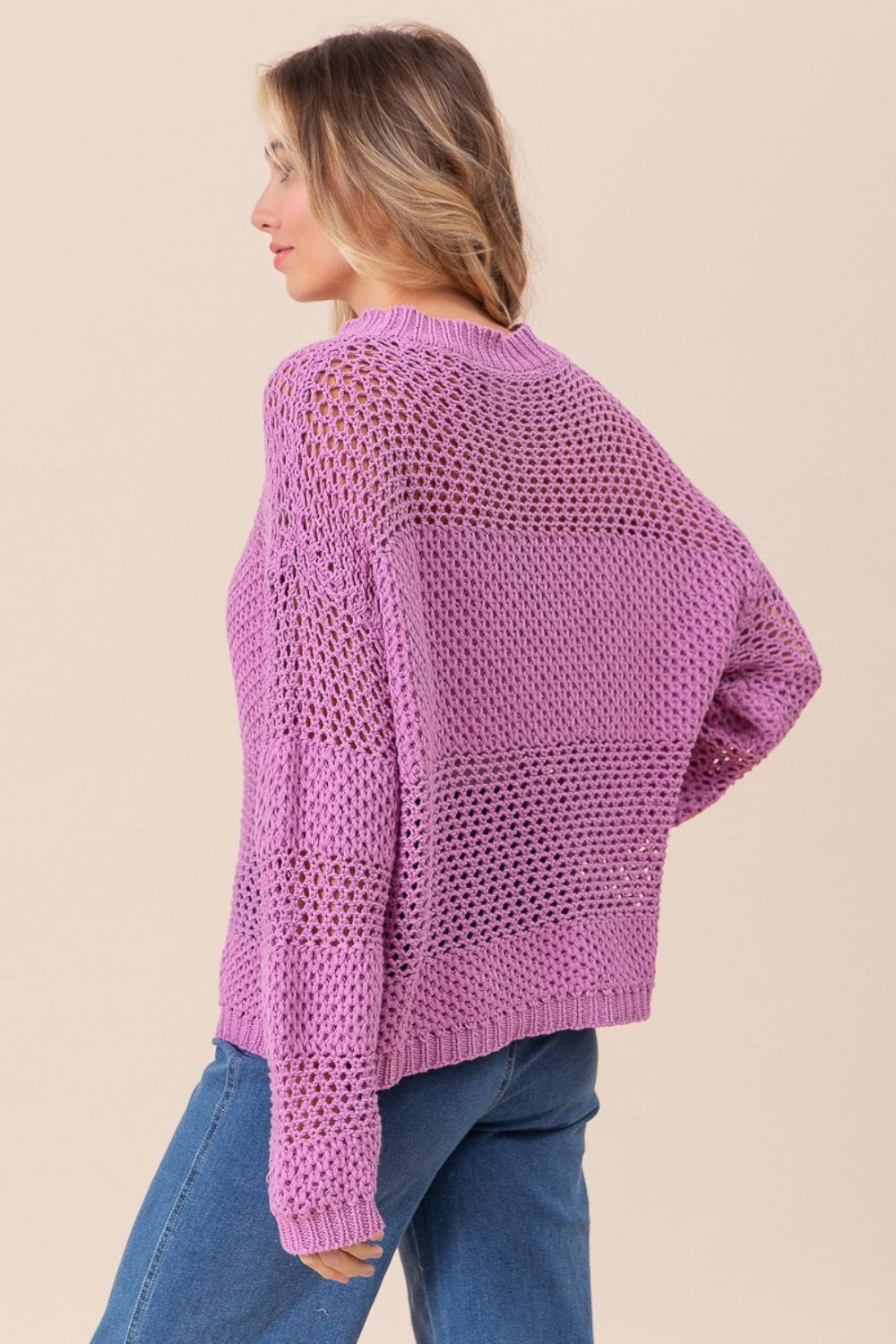 Hadley Openwork Long Sleeve Knit Top