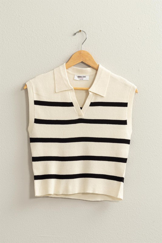 Ingrid Striped Polo Vest