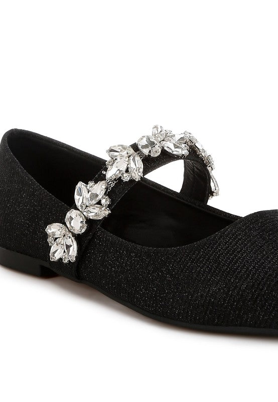 Diamante Brooch Glitter Ballerinas