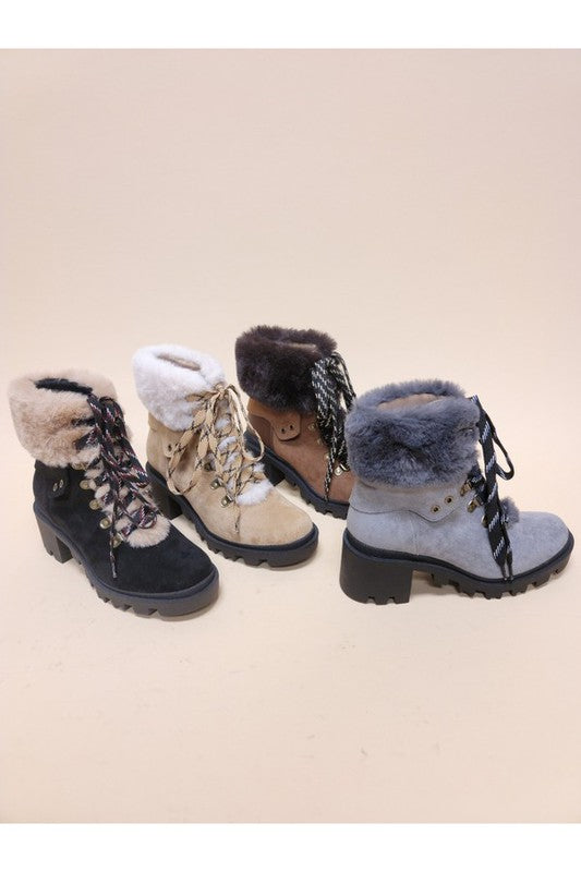 Vianney Fur Combat Booties