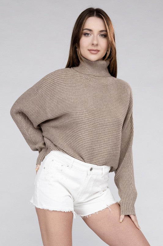 Cristiana Dolman Sleeve Turtleneck Sweater