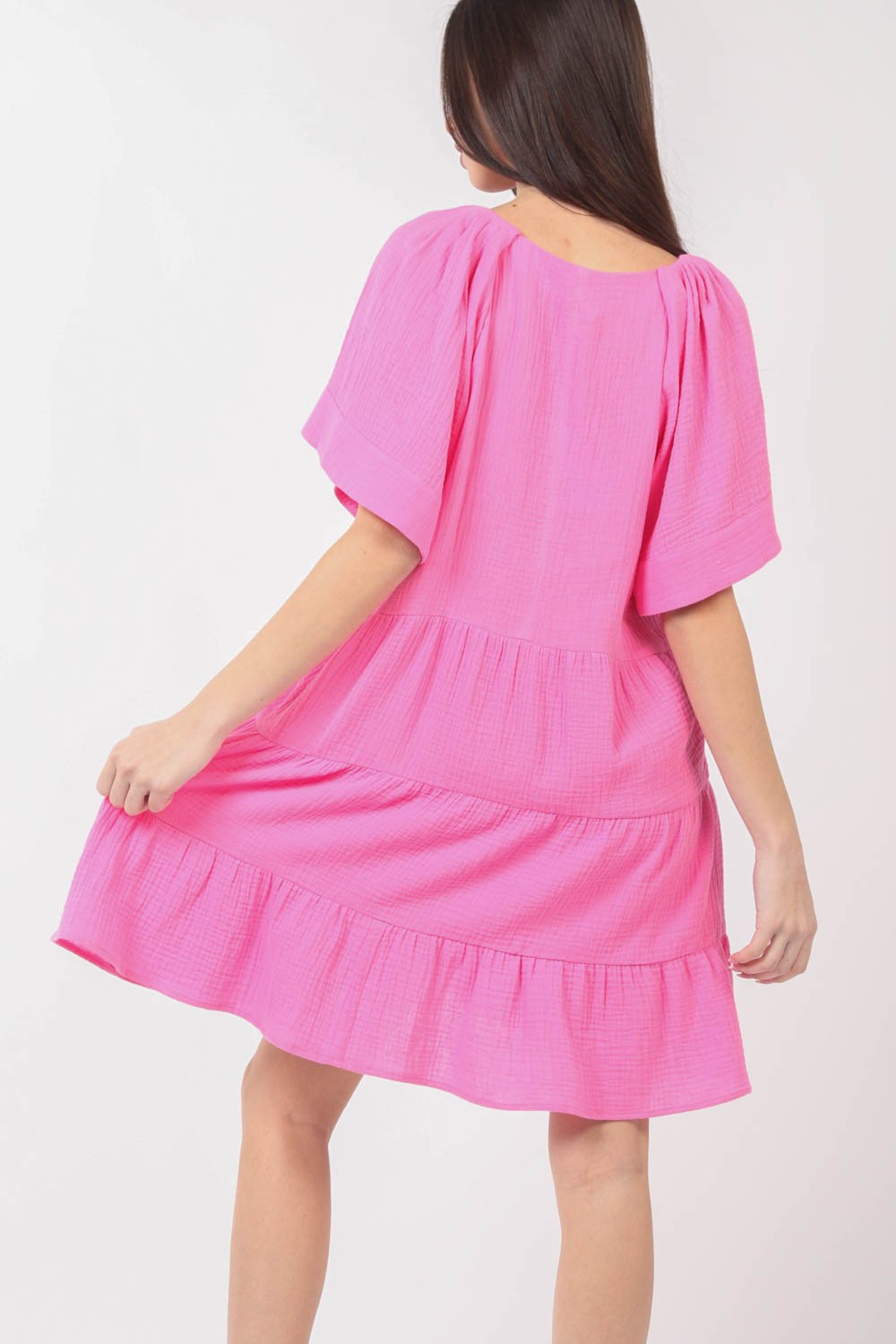 Alyssa V-Neck Ruffled Tiered Dress