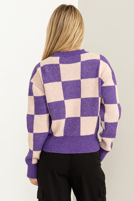 Waverly Checkered Long Sleeve Sweater