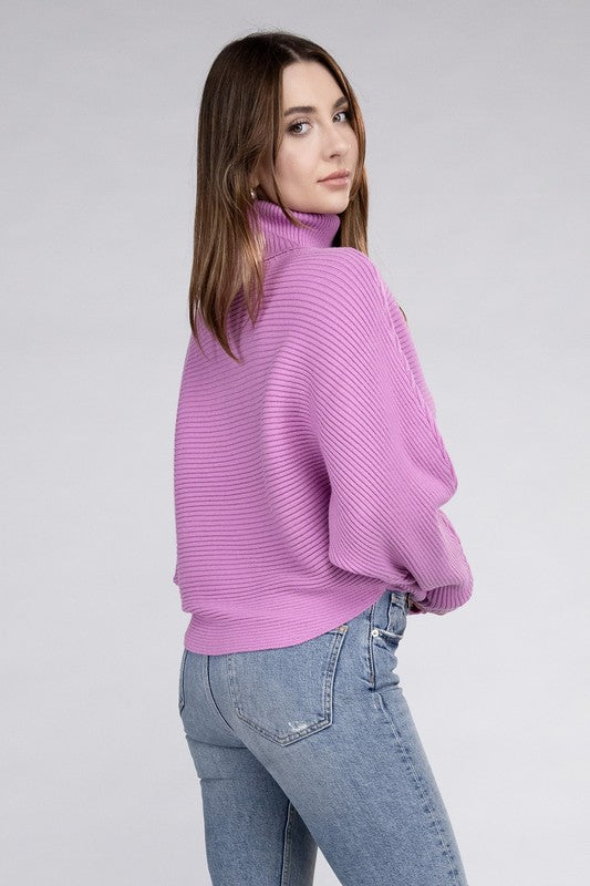 Cristiana Dolman Sleeve Turtleneck Sweater