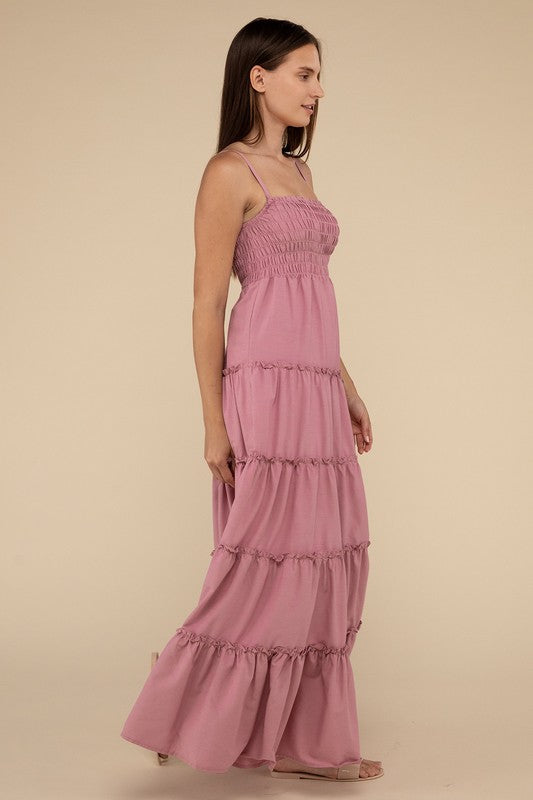 Keri Smocked Top Tiered Maxi Dress