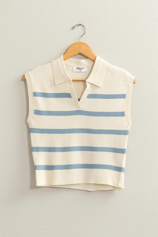 Ingrid Striped Polo Vest