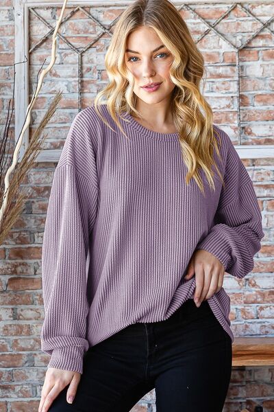 Ulah Round Neck Dropped Shoulder Blouse