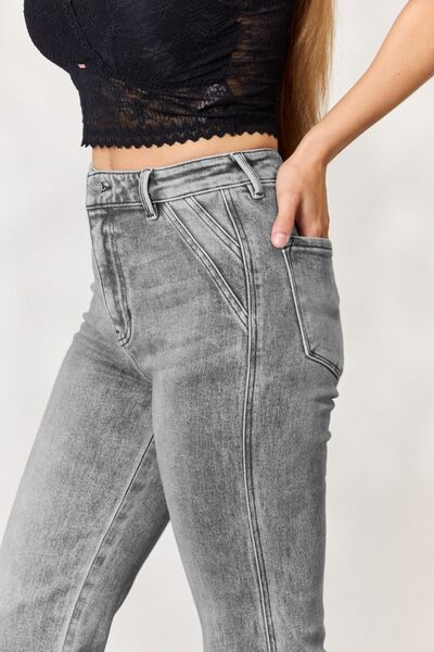 High Waist Slim Flare Jeans - Kancan