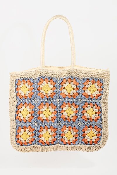 Dalia Flower Braided Tote Bag
