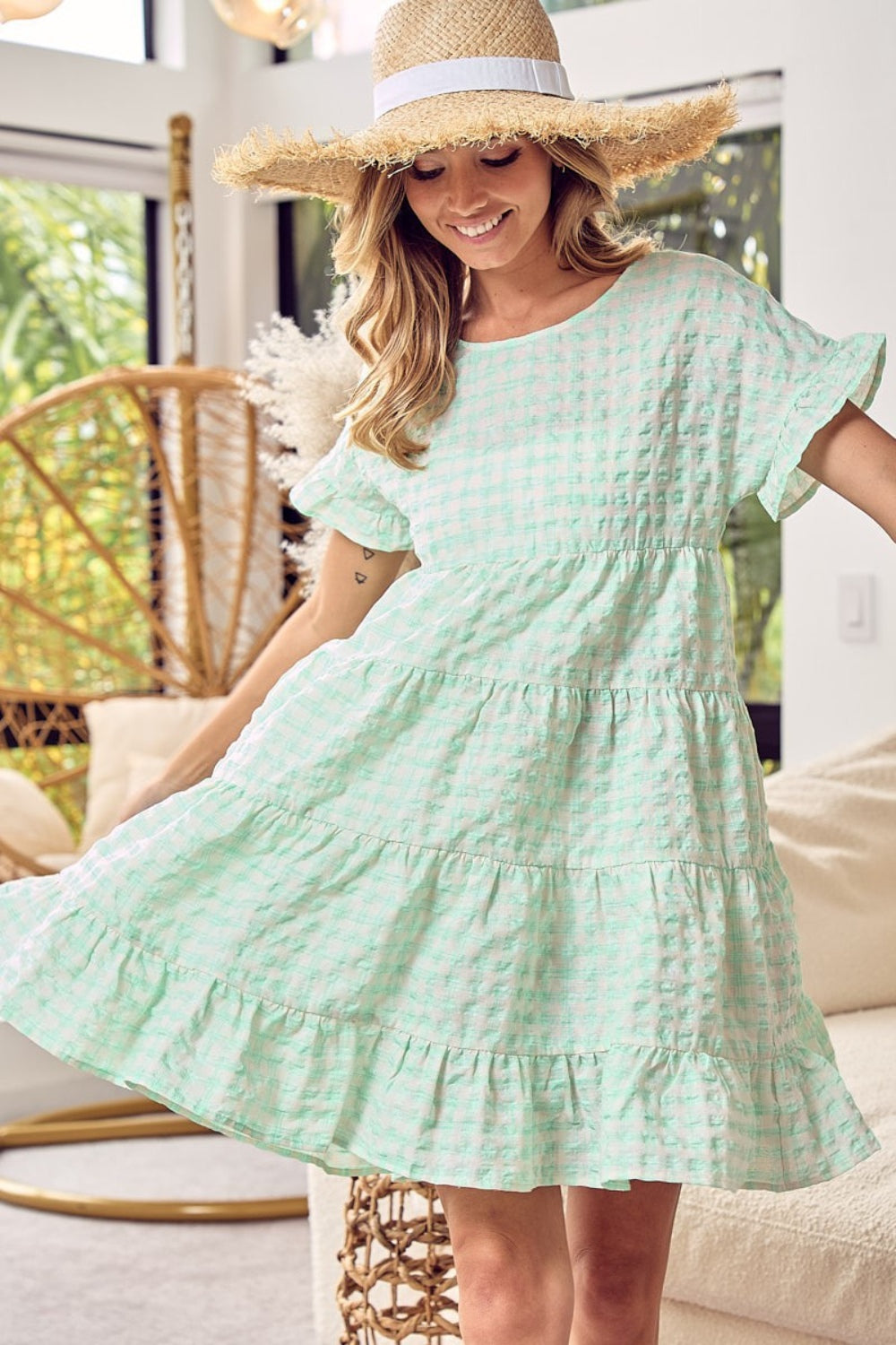 Dani Ruffled Hem Tiered Dress