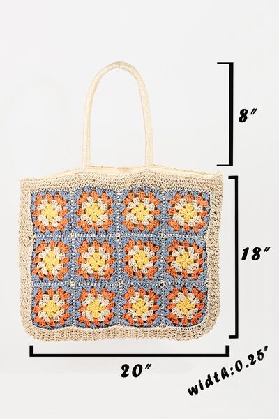 Dalia Flower Braided Tote Bag