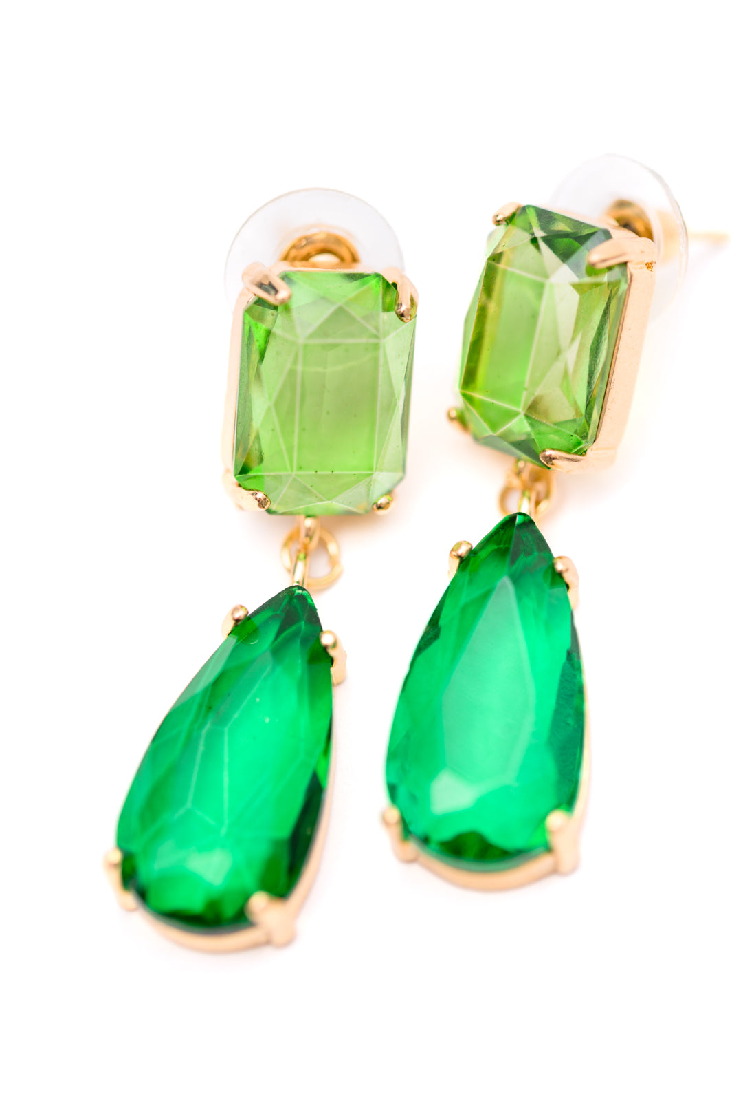 Sasha Sparkly Crystal Earrings in Green