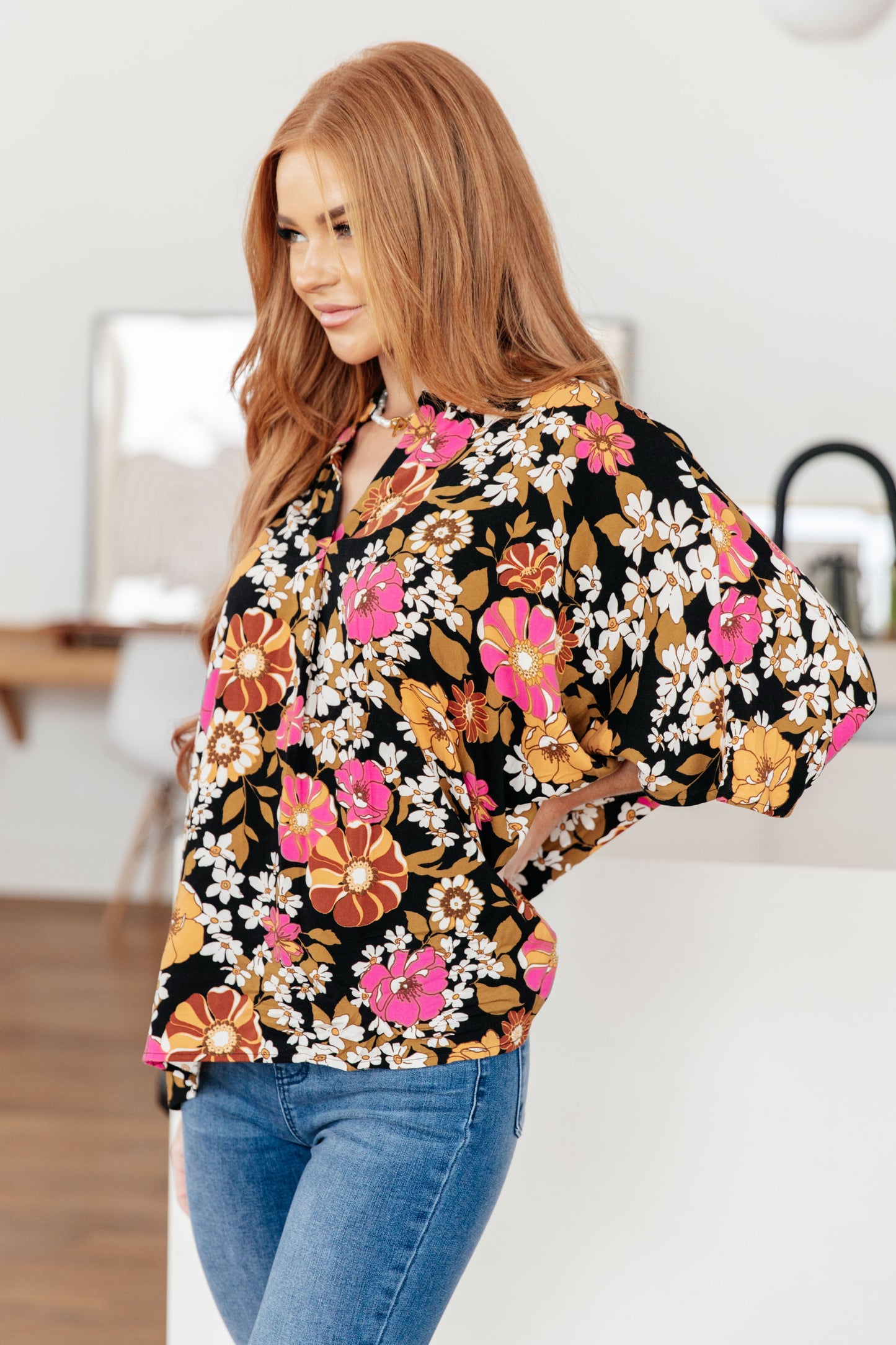 Admina Floral Print Top