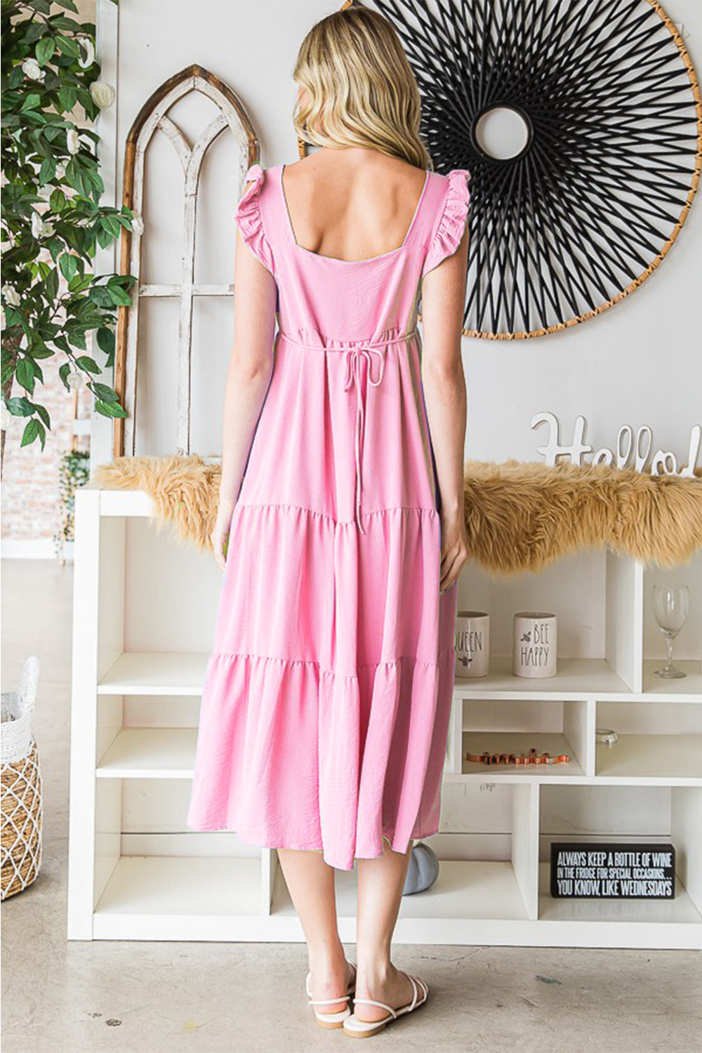 Gemma Rae Ruffled Sleeveless Tiered Midi Dress