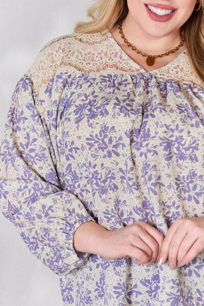 Lizzie Lace Detail Printed Blouse